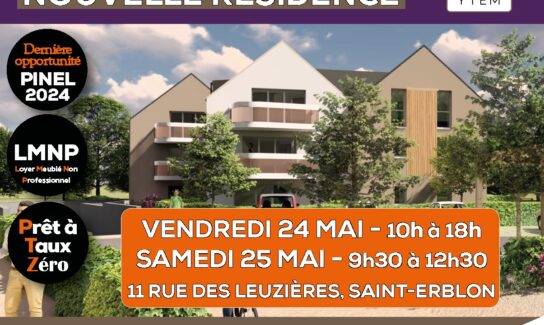 Journées d’Information les 24 et 25 Mai pour découvrir la nouvelle résidence YTEM à Saint-Erblon !